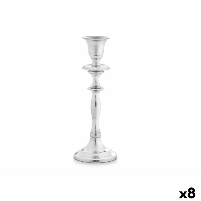 Candelabru Argintiu Aluminiu 4,5 x 20 x 7,5 cm (8 Unități)