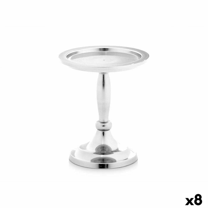 Candelabru Argintiu Aluminiu 10 x 12 x 10 cm (8 Unități)