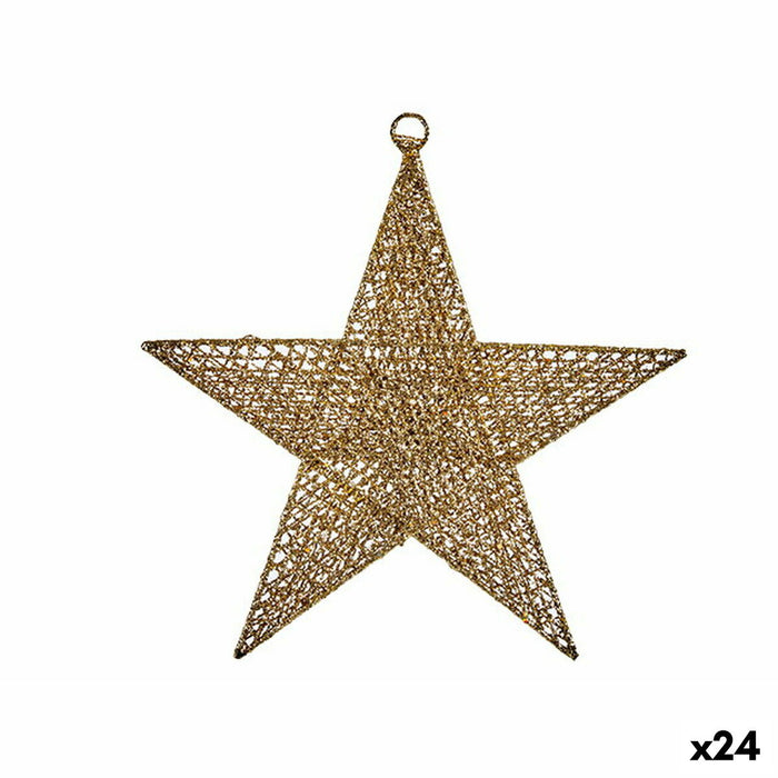 Ornament de Crăciun Stea Auriu* Metal 30 x 32 x 0,5 cm (24 Unități)