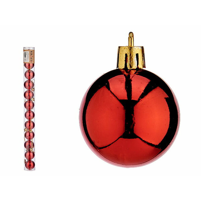 Set de globuri de Crăciun Ø 4 cm Roșu Plastic (12 Unități)