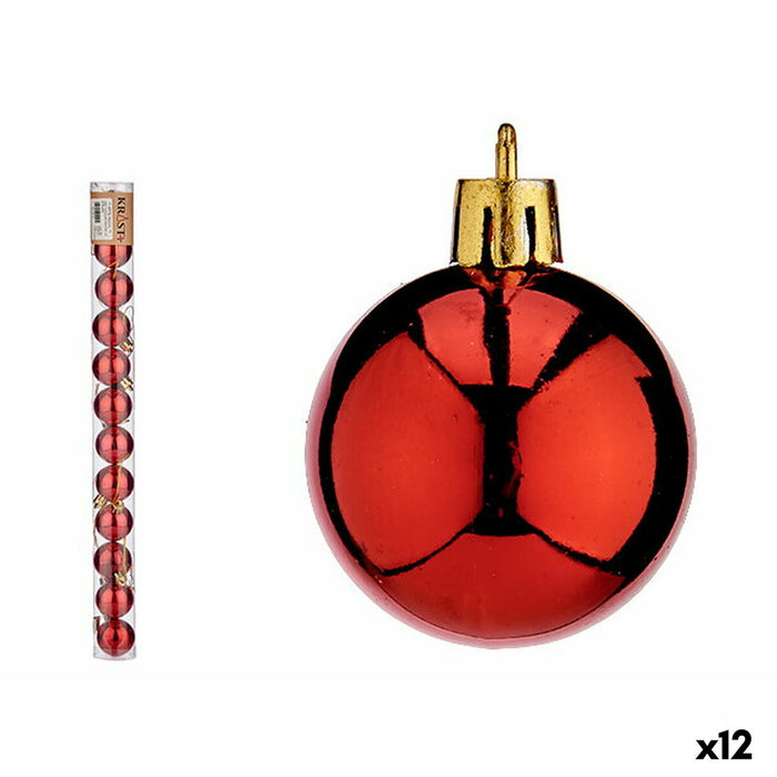 Set de globuri de Crăciun Ø 4 cm Roșu Plastic (12 Unități)