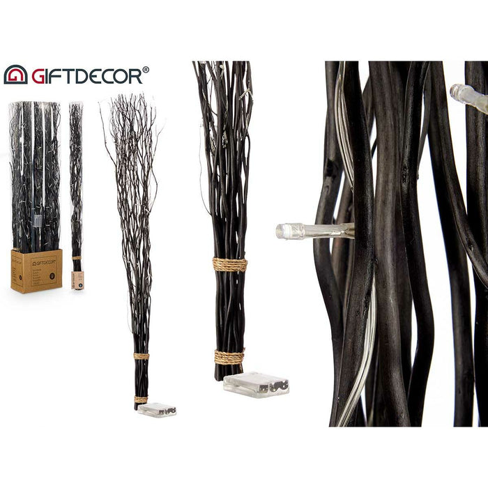 Buchete Lumină LED Negru 7,5 x 120 x 7,5 cm (8 Unități)