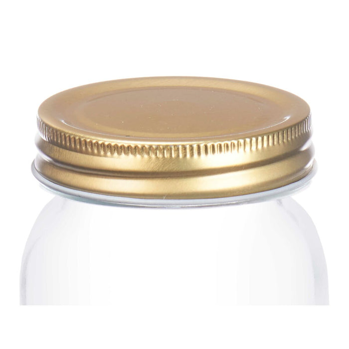 Borcan Transparent Auriu* Metal Sticlă 500 ml 8 x 13 x 8 cm (24 Unități)