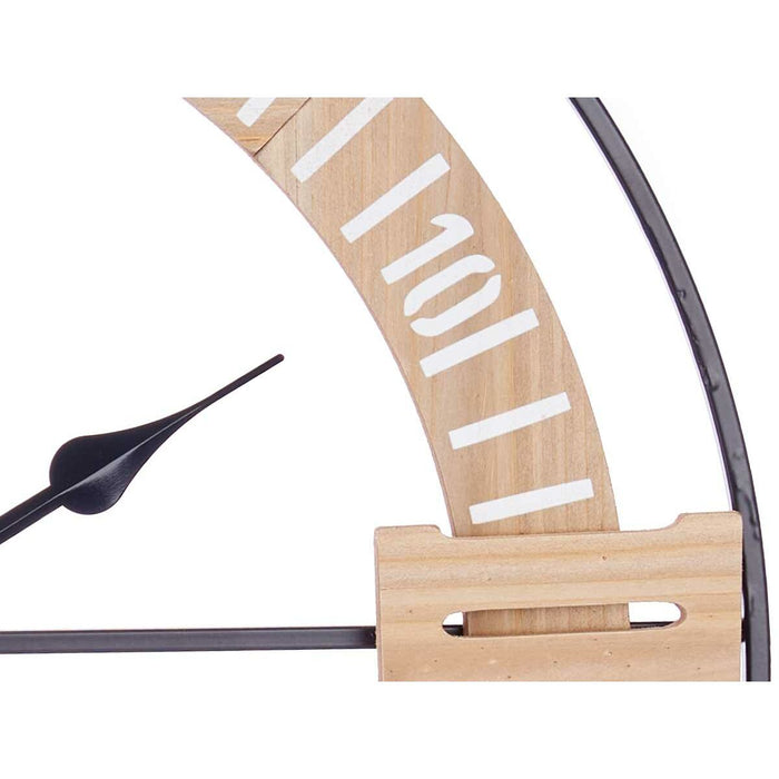 Ceas de Perete Negru Metal Lemn MDF 60 x 60 x 5 cm (4 Unități)