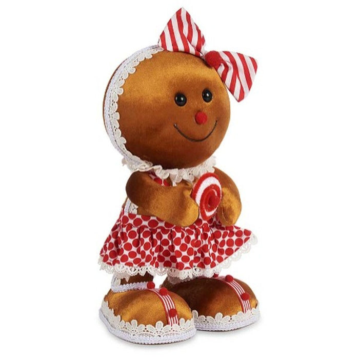 Figură Decorativă Biscuit Fundă Maro Roșu polistiren 19 x 33 x 15 cm (4 Unități)
