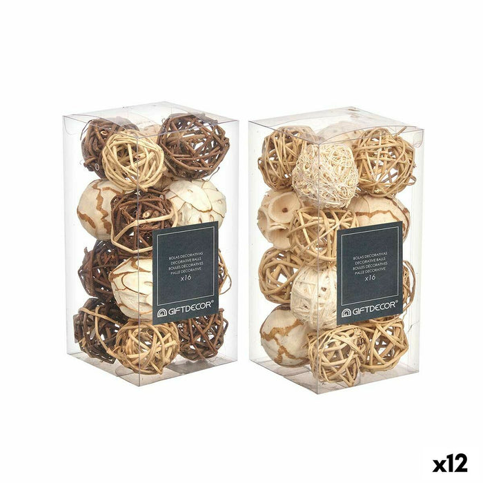 Set of Decorative Balls Alb Maro (12 Unități)