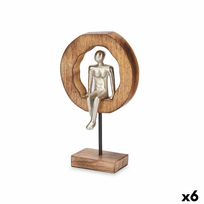 Figură Decorativă Stând Argintiu Metal 15,5 x 27 x 8 cm (6 Unități)
