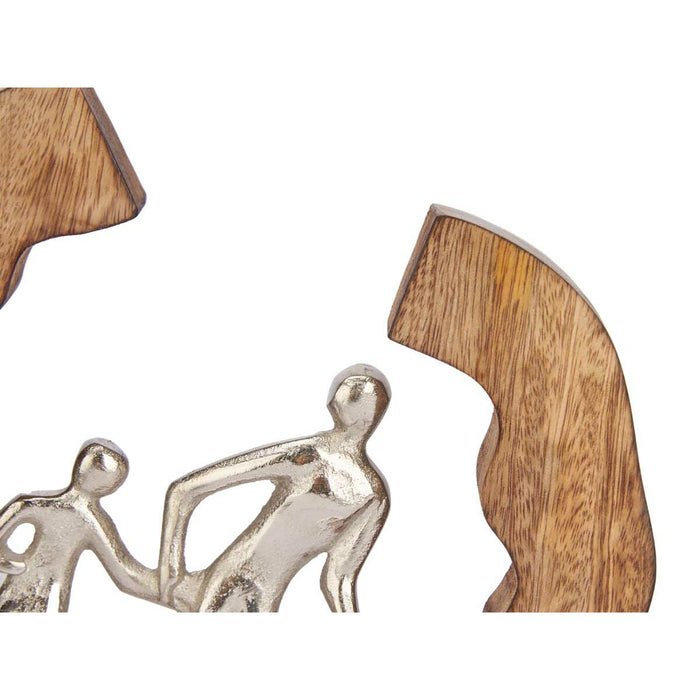 Figură Decorativă Familie Argintiu Metal 24,5 x 24,5 x 5 cm (6 Unități)