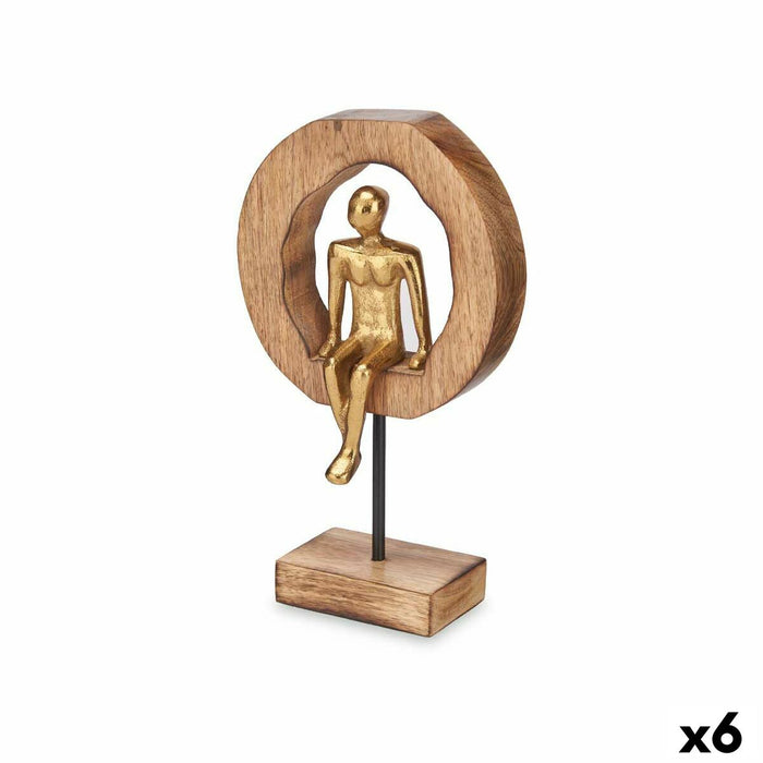 Figură Decorativă Stând Auriu* Metal 15,5 x 27 x 8 cm (6 Unități)