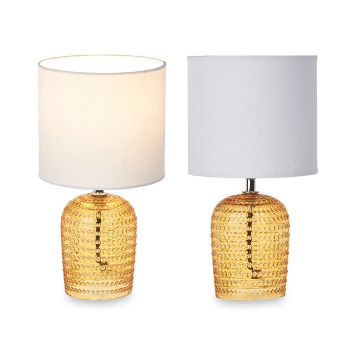 Lampă de masă Puncte 40 W Chihlimbar Geam 17 x 31 x 17 cm (4 Unități)