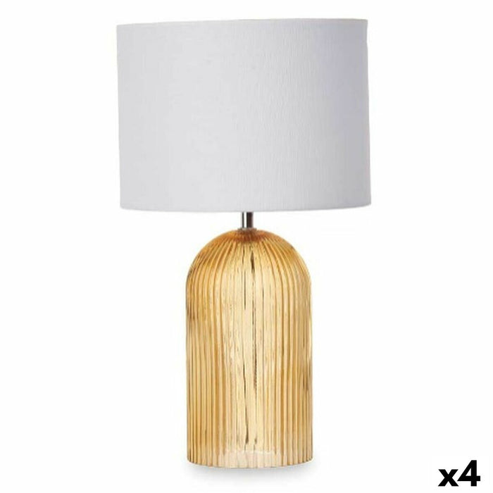 Lampă de masă Dungi 40 W Chihlimbar Geam 25,5 x 43,5 x 25,5 cm (4 Unități)