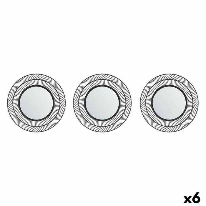 Set de Oglinzi Rotund Negru polipropilenă 78 x 26 x 2,5 cm (6 Unități)