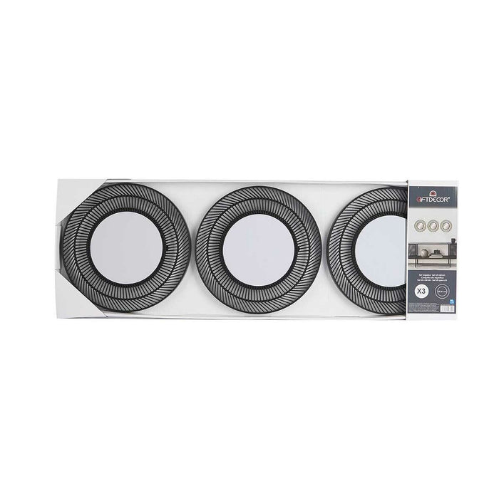 Set de Oglinzi Rotund Negru polipropilenă 78 x 26 x 2,5 cm (6 Unități)