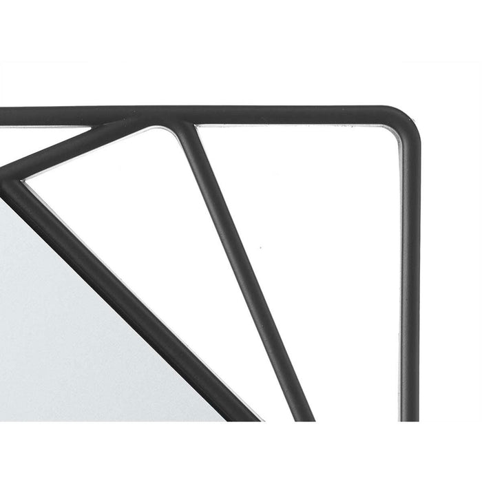 Set de Oglinzi Pătrat Abstract Negru polipropilenă 78 x 26 x 2,5 cm (6 Unități)