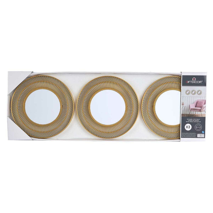 Set de Oglinzi Rotund Auriu* polipropilenă 78 x 26 x 2,5 cm (6 Unități)