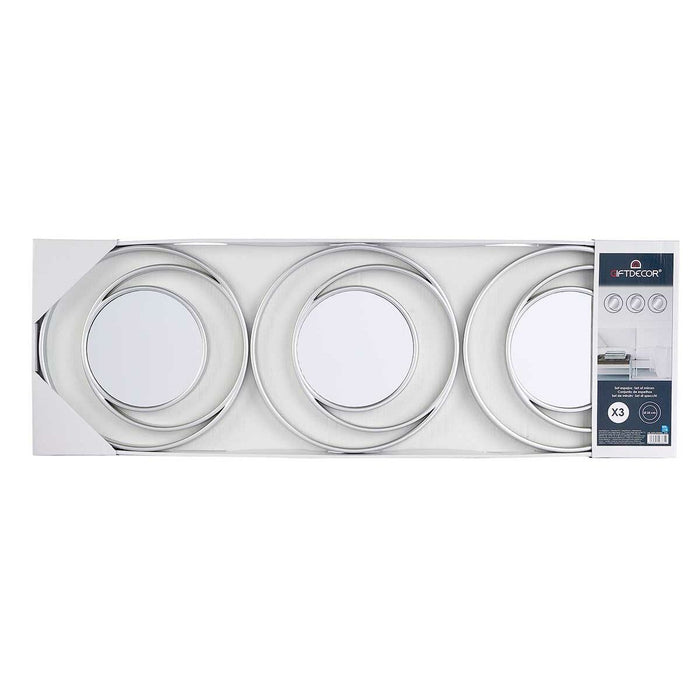 Set de Oglinzi Rotund Abstract Argintiu polipropilenă 78 x 26 x 2,5 cm (6 Unități)