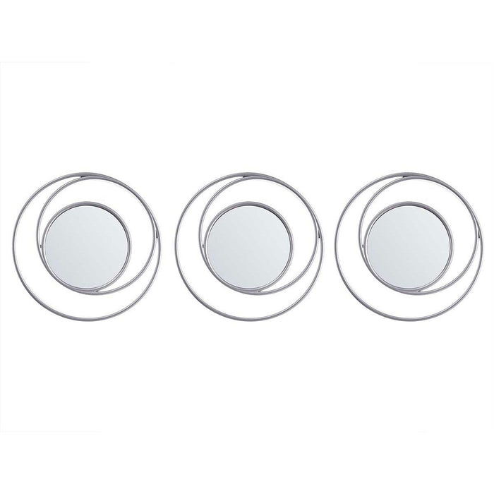 Set de Oglinzi Rotund Abstract Argintiu polipropilenă 78 x 26 x 2,5 cm (6 Unități)