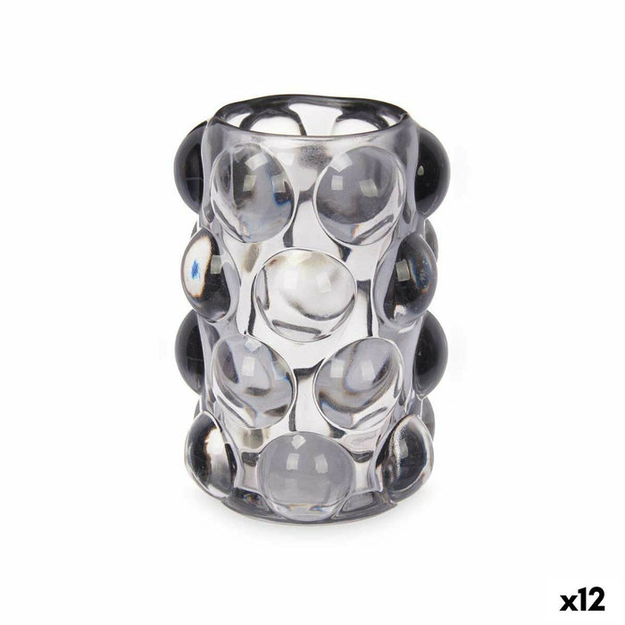 Suport de Lumânări Microbile Gri Geam 8,4 x 12,5 x 8,4 cm (12 Unități)