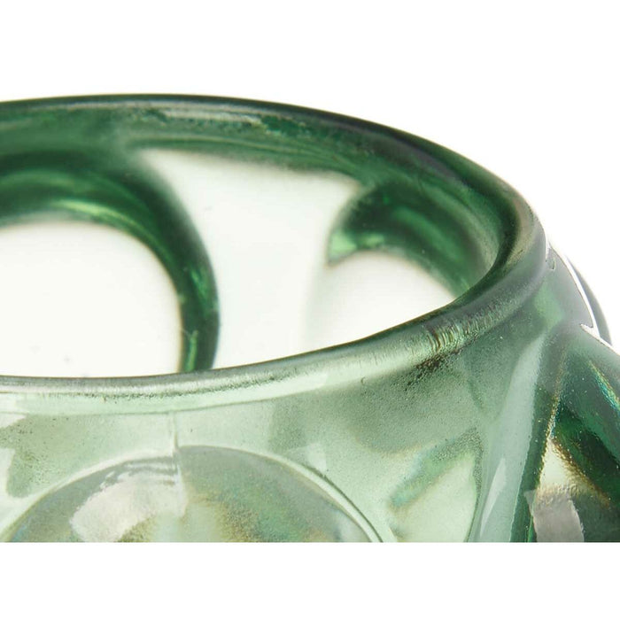 Suport de Lumânări Microbile Verde Geam 8,4 x 12,5 x 8,4 cm (12 Unități)