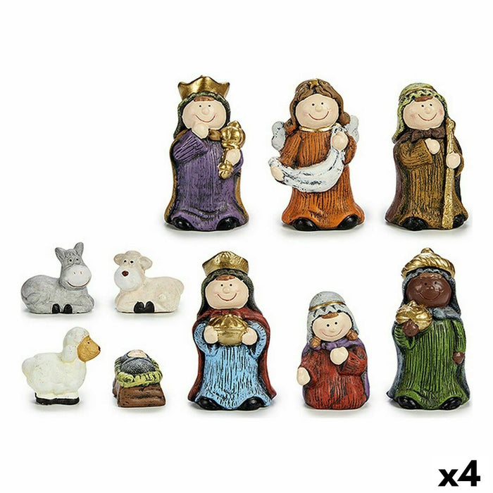 Set Figurină scena de Crăciun Multicolor Ceramică (4 Unități)