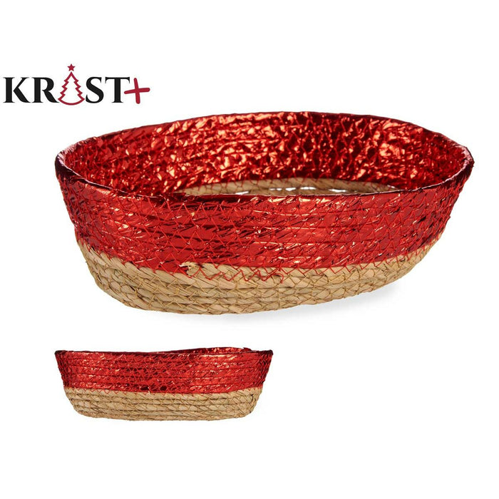 Coș Decorativ Roșu Natural 24 x 8 x 19 cm (24 Unități)