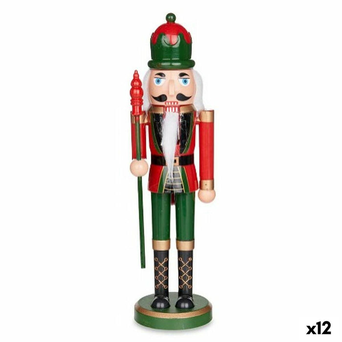 Figură Decorativă Spărgător de nuci Roșu Verde Plastic 7,5 x 28,5 x 7,5 cm (12 Unități)
