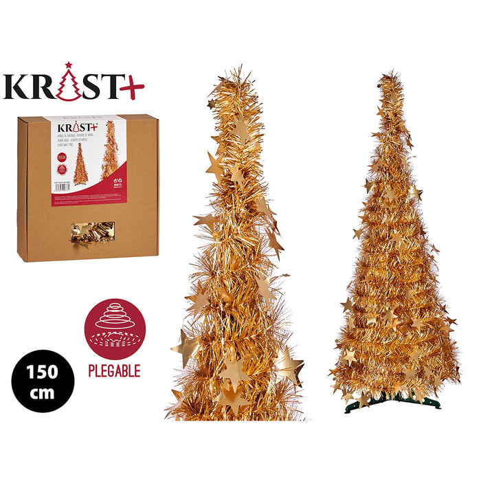 Pom de Crăciun Auriu* Beteală 38 x 38 x 150 cm (6 Unități)
