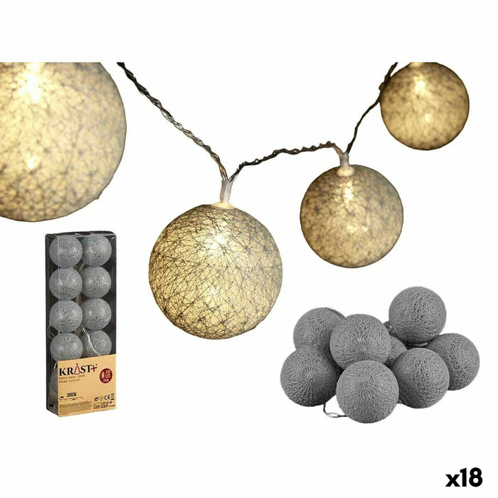 Ghirlanda cu bile LED Ø 5 cm Gri 2 m (18 Unități)