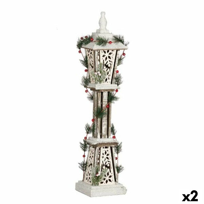 Felinar Alb Maro Lemn Plastic 18 x 80 x 18 cm (2 Unități)