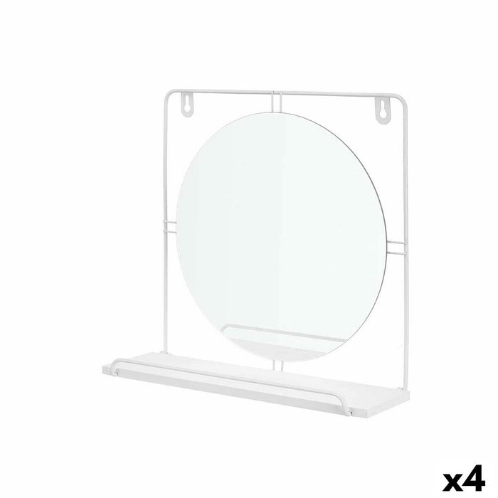 Oglindă de perete Alb Metal Lemn MDF 33,7 x 30 x 10 cm (4 Unități)
