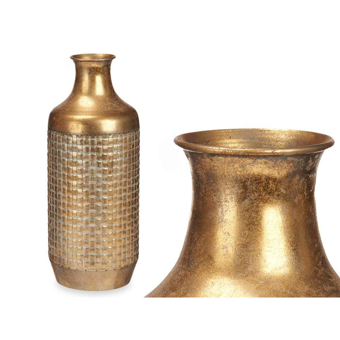 Vază Auriu* Metal 16 x 42 x 16 cm (4 Unități) Cu descărcare
