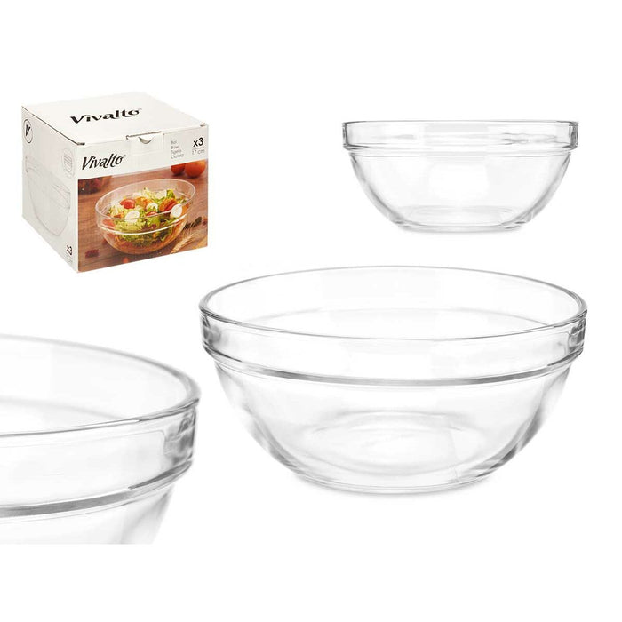 Castron Transparent Sticlă 650 ml Stivuibil (24 Unități)