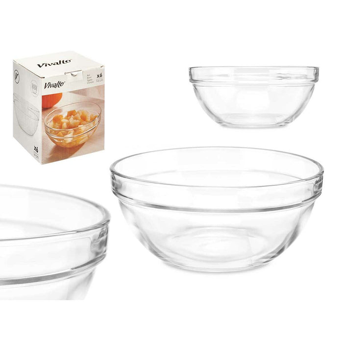 Castron Transparent Sticlă 400 ml Stivuibil (48 Unități)