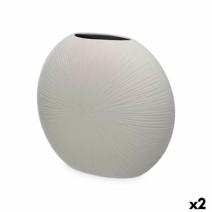 Vază Gri Ceramică 36 x 34 x 16 cm (2 Unități) Circular