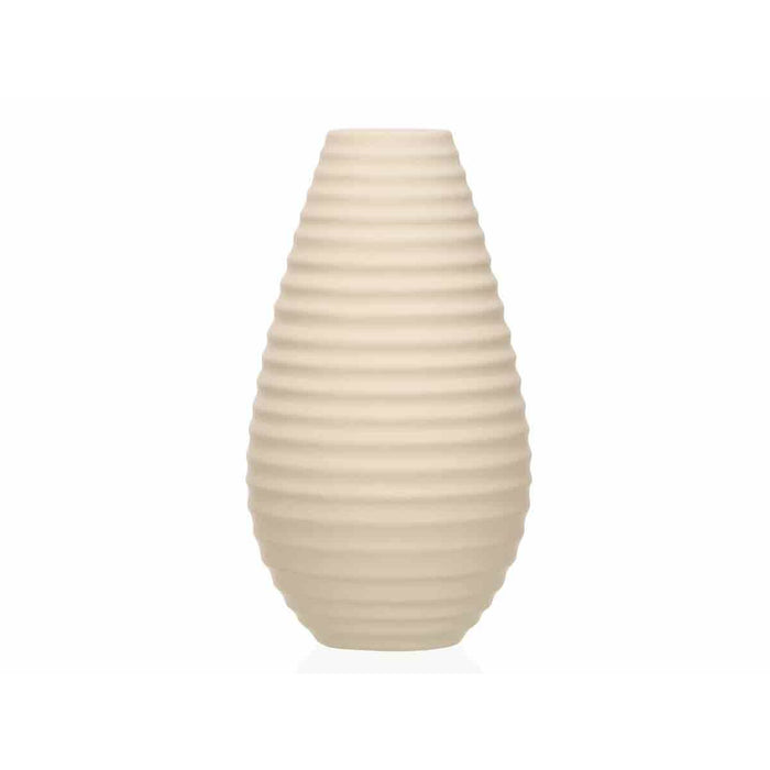 Vază Bej Ceramică 19 x 33 x 19 cm (4 Unități) Dungi