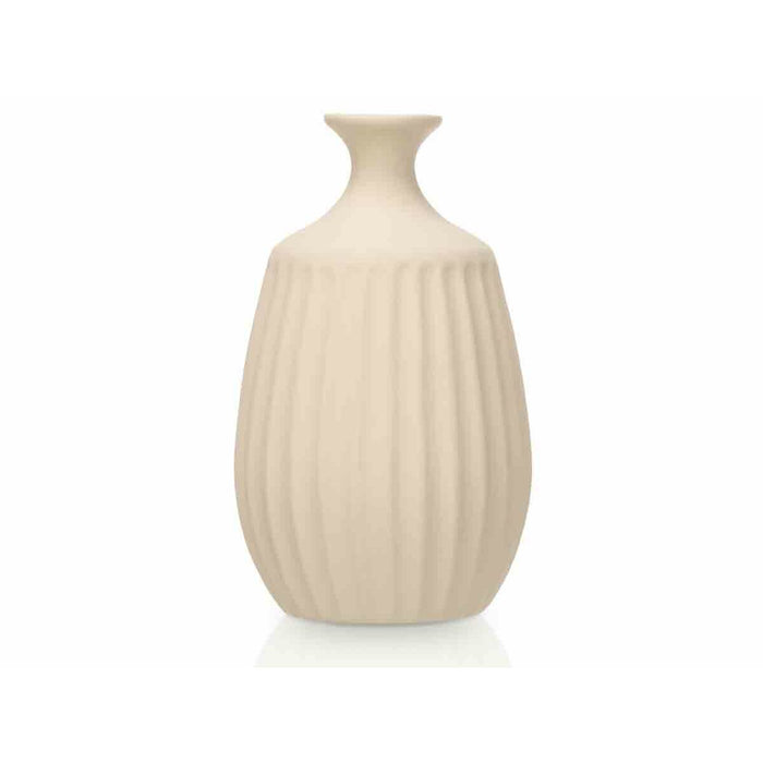 Vază Bej Ceramică 19 x 31 x 19 cm (4 Unități) Dungi