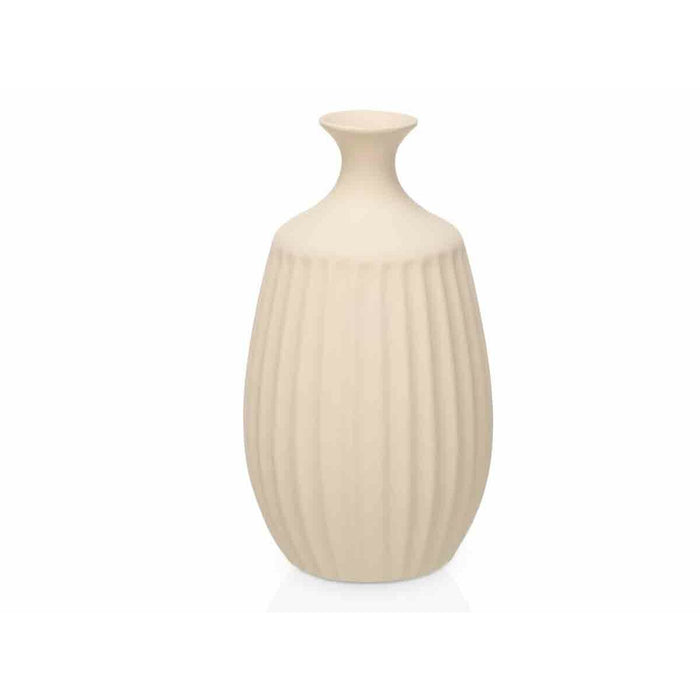 Vază Bej Ceramică 21 x 39 x 21 cm (2 Unități) Dungi