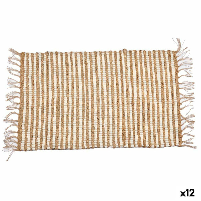 Covor Alb Natural Dungi 60 x 1 x 90 cm (12 Unități)