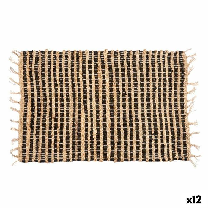 Covor Negru Natural Dungi 60 x 1 x 90 cm (12 Unități)
