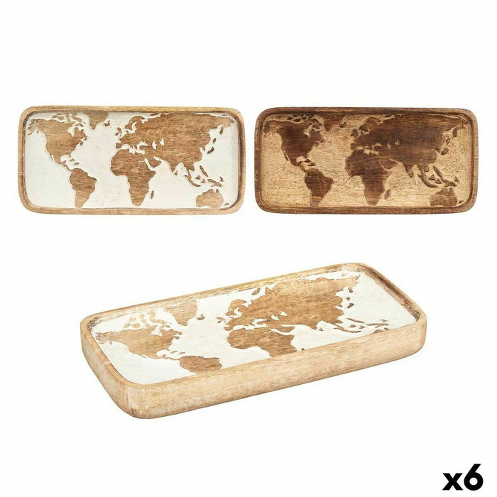 Farfurie Decorativă Harta Lumii 31 x 4 x 14,5 cm (6 Unități)