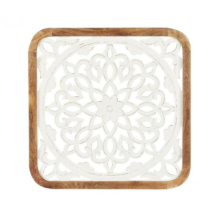 Decorațiune de Perete Alb Maro Lemn de mango Mandala 90 x 90 x 3 cm