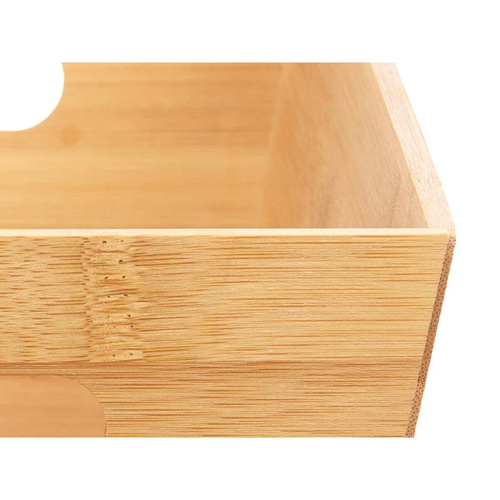 Coș Multifuncțional Natural Bambus 15 x 29 x 8,5 cm Cu mânere (12 Unități)