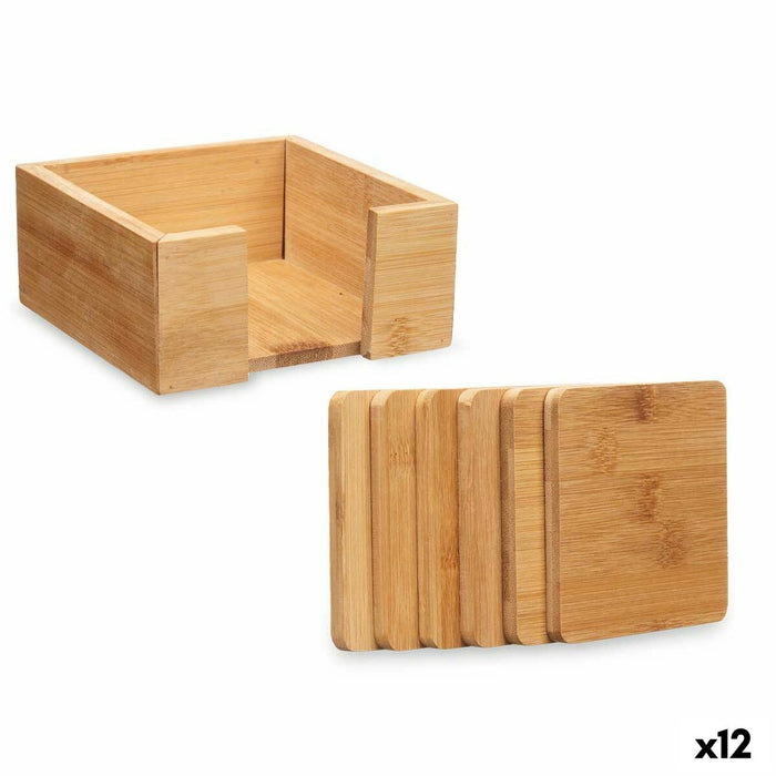 Suport pentru pahare Bambus (12 Unități) čtverce 7 Piese