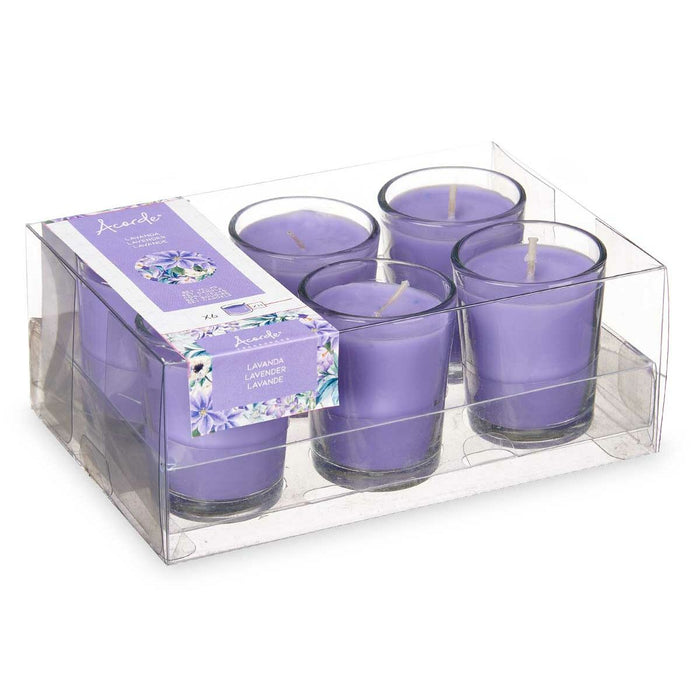 Set de Lumânări Parfumate 16 x 6,5 x 11 cm (12 Unități) Pahar Lavandă
