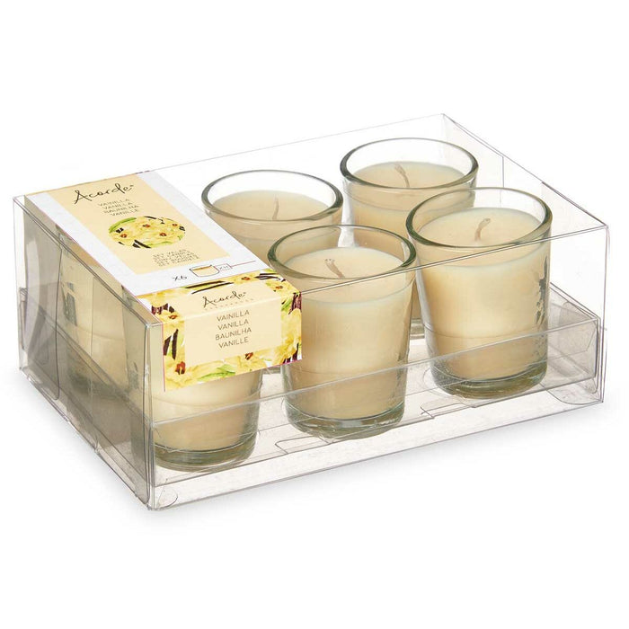 Set de Lumânări Parfumate 16 x 6,5 x 11 cm (12 Unități) Pahar Vanilie