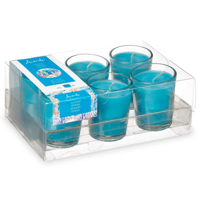 Set de Lumânări Parfumate 16 x 6,5 x 11 cm (12 Unități) Pahar Ocean