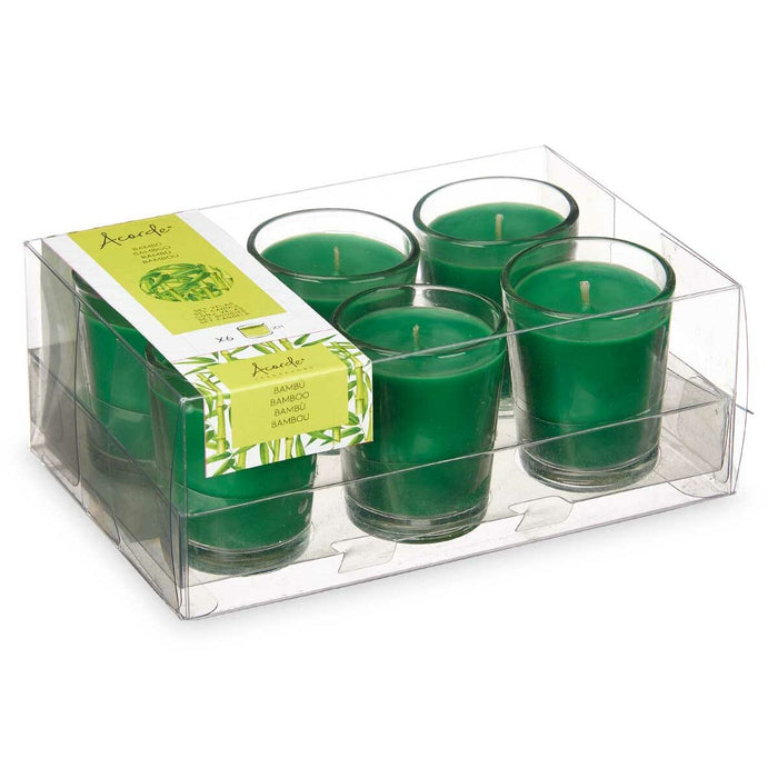 Set de Lumânări Parfumate 16 x 6,5 x 11 cm (12 Unități) Pahar Bambus