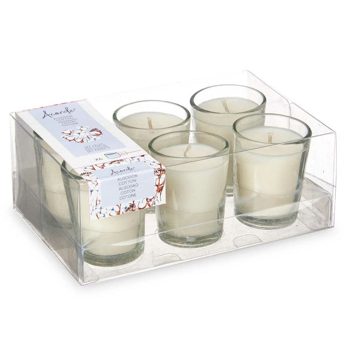 Set de Lumânări Parfumate 16 x 6,5 x 11 cm (12 Unități) Pahar Bumbac