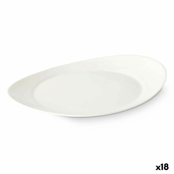 Platou Plat Alb Sticlă 30,5 x 3 x 26 cm (18 Unități)