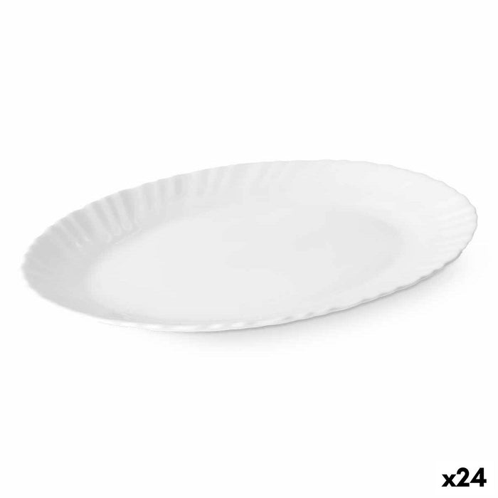 Platou pentru Servire Alb Sticlă 30,5 x 2,5 x 23,5 cm (24 Unități)